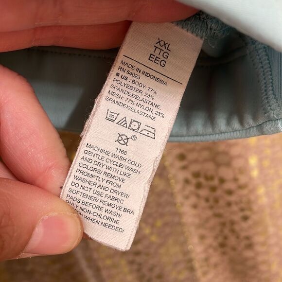 Old Navy active go dry power soft mint green/blue sports bra, size XXL - Picture 4 of 4